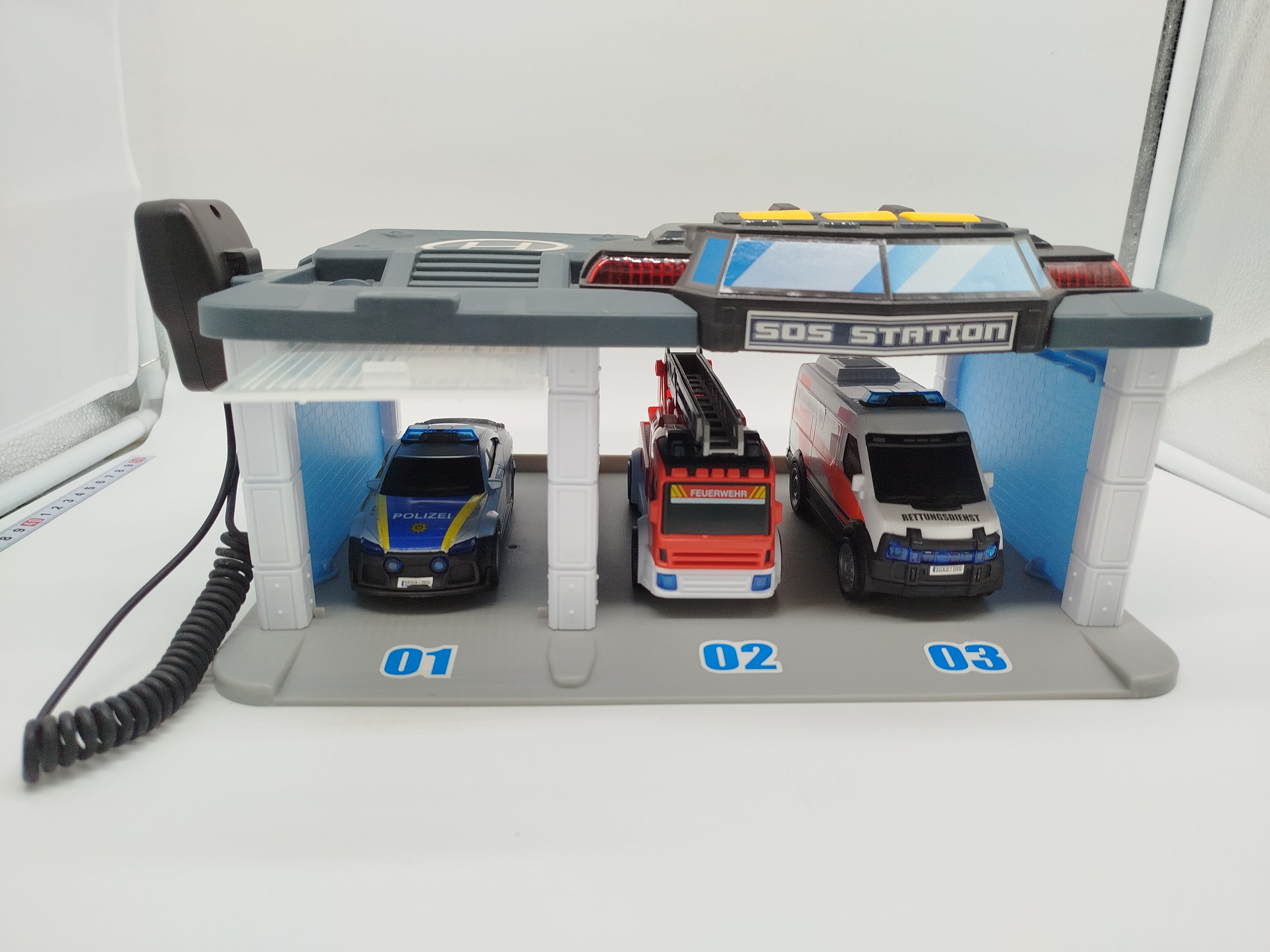 SOS Station Rettungsfahrzeuge Set, Polizei Feuerwehr, Rettungsdienst, wie neu